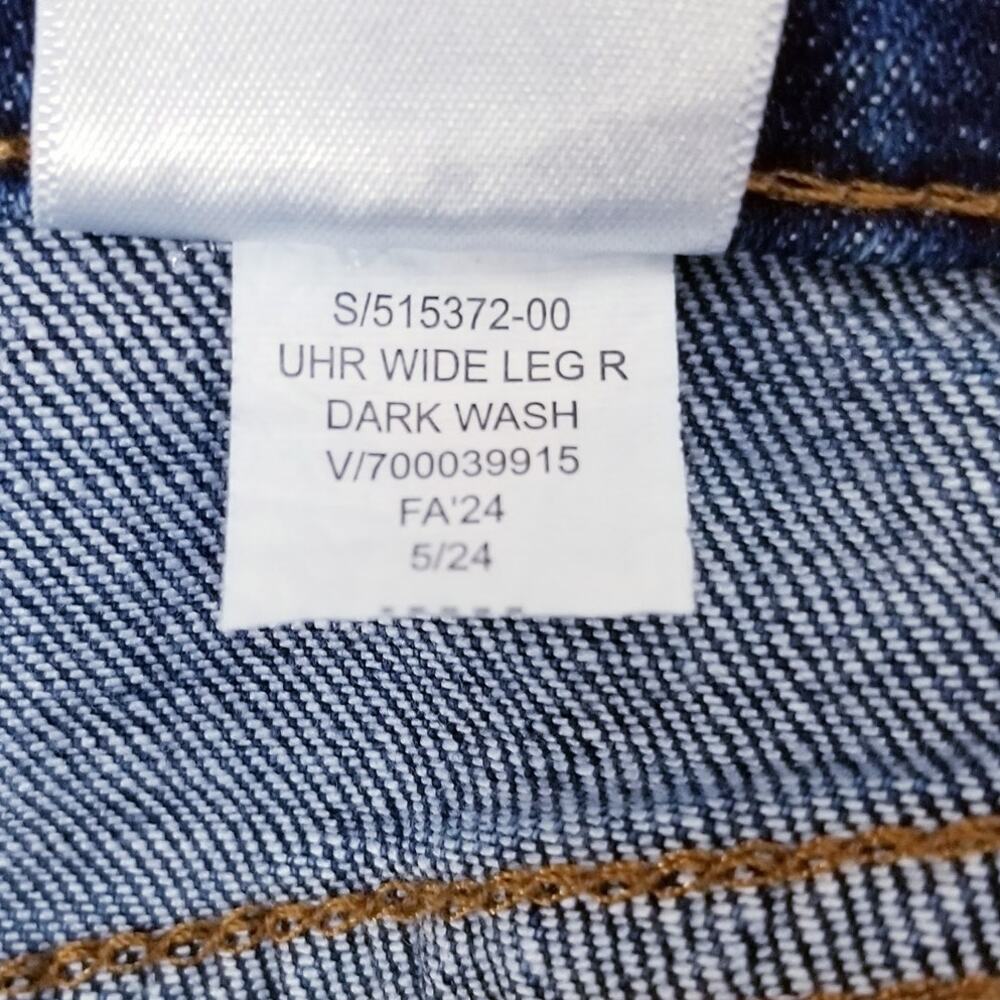 BANANA REPUBLIC Ultra High-Rise Wide Leg Dark Blue Wash Jeans Raw Hem - Size 2 - Picture 8 of 8